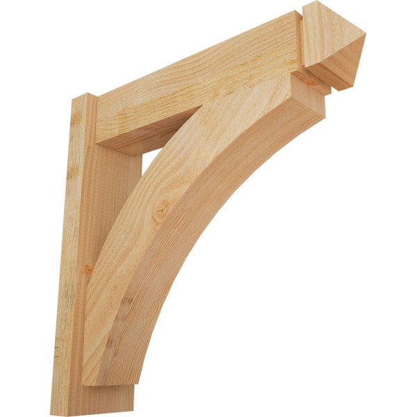 Ekena Millwork 6 in. x 24 in. x 24 in. Douglas Fir Thorton Arts and Crafts Rough Sawn Outlooker