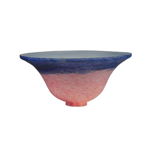 Meyda Pate-de-verre 4.5 in Blue & Pink Colorful Glass Bell Universal Shade with no fitter