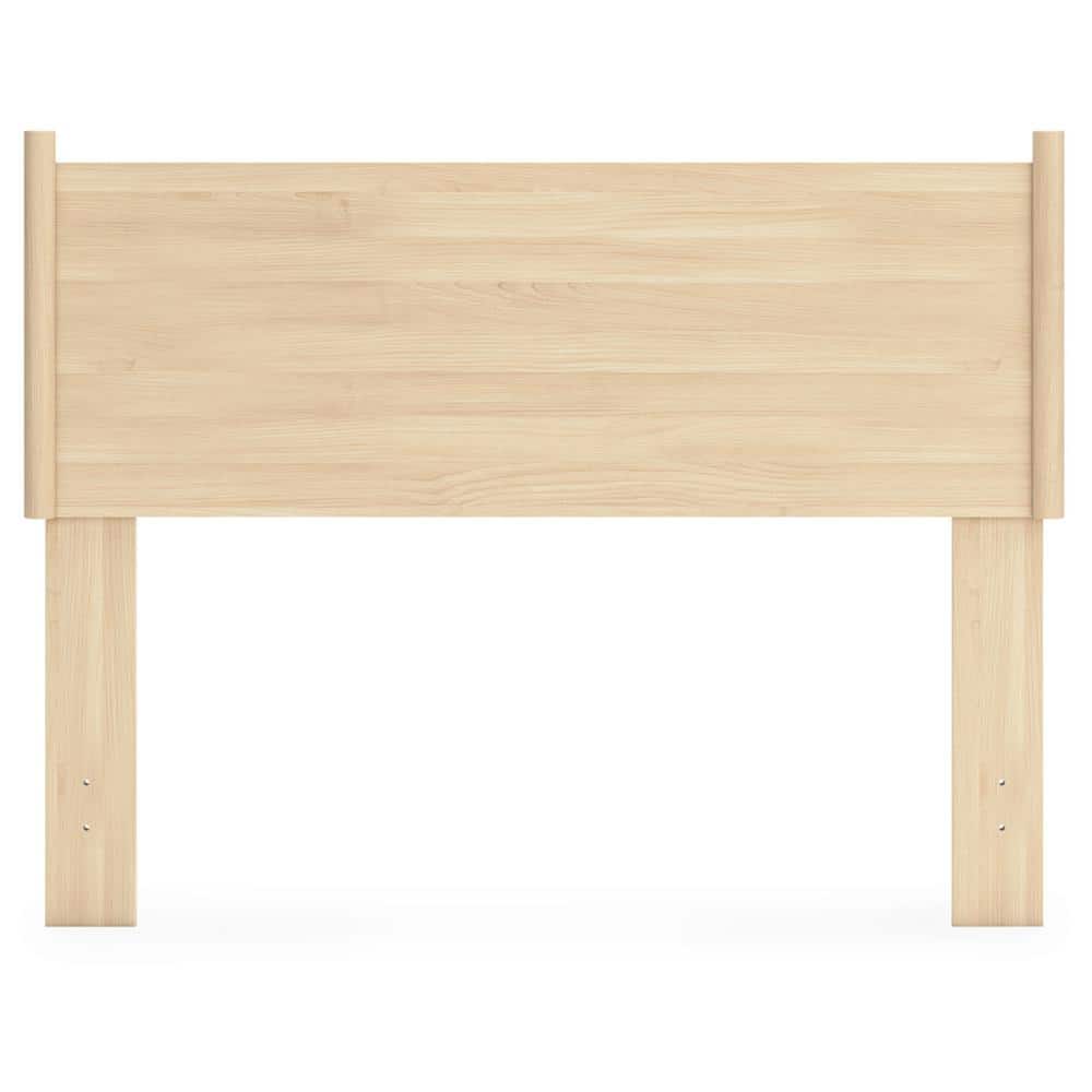 Beige Full Wood Transitional Platform Bed