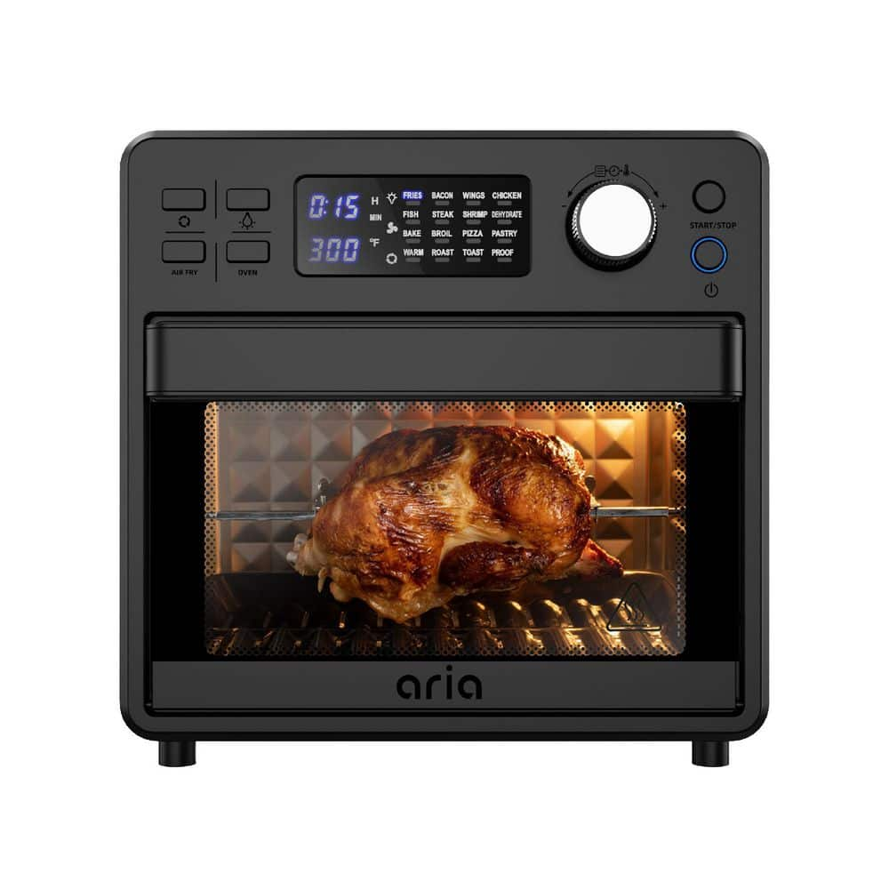 ARIA 16 Qt. Air Fryer Oven Ariawave Mini Stainless Steel With Rotating ...