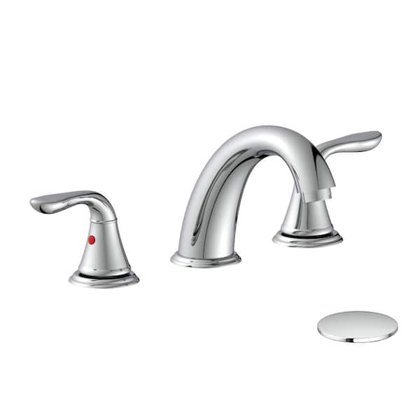 Glacier Bay Ivie 8 in. Widespread 2-Handle Bathroom Faucet in Chrome