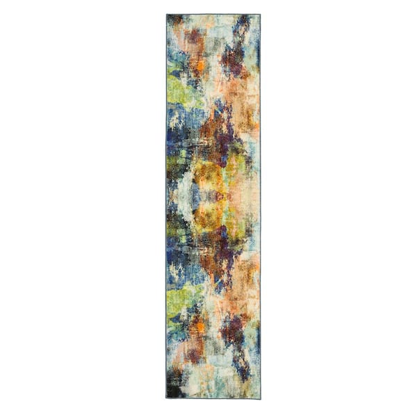 Mohawk Home Decollage Multi 2 ft. x 8 ft. Abstract Runner Rug