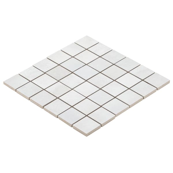 Ivy Hill Tile Hempstead Pearl 4 in. x 0.39 in. Matte Porcelain Mosaic Tile Sample