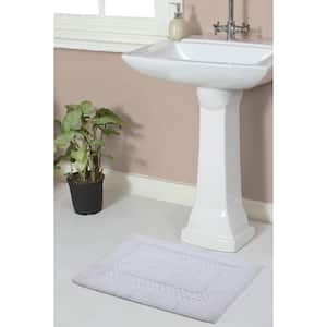 Classy 100% Cotton Bath Rugs Set, 17 in. x24 in. Rectangle, White