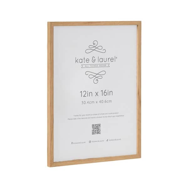 Kate and Laurel Gallery 12 in. x 16 in. H Natural Wood Picture Frame
