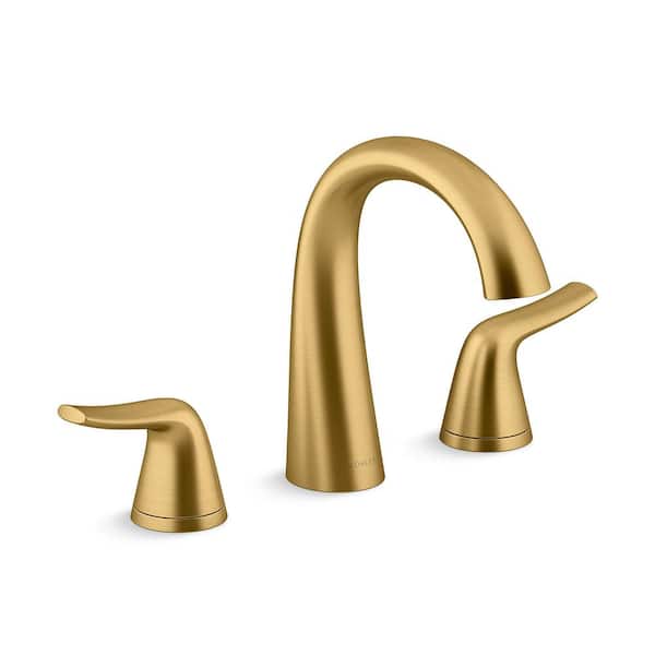 KOHLER Easmor 8 in. Widespread Double Handle Bathroom Faucet in Vibrant Brushed Moderne Brass