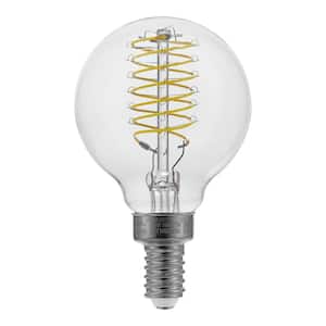 60-Watt Equivalent G16.5 Dimmable Fine Bendy Filament LED Vintage Edison Light Bulb Warm White (2-Pack)