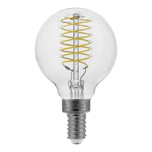 60-Watt Equivalent G16.5 Dimmable Fine Bendy Filament LED Vintage Edison Light Bulb Soft White (2-Pack)