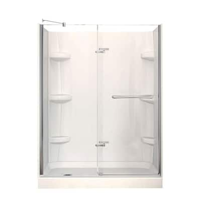 MAAX Reveal 60 in. x 76.5 in. Frameless Pivot Shower Door in Chrome ...