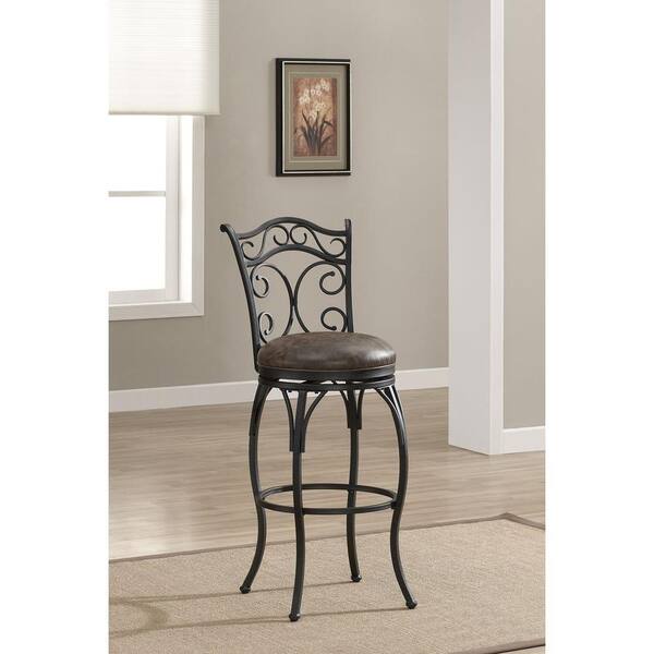 American Heritage Solana 26 in. Graphite Cushioned Bar Stool