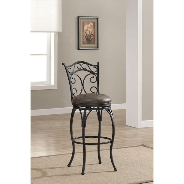 American Heritage Solana 30 in. Graphite Cushioned Bar Stool