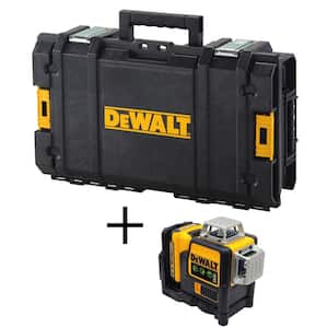 12V MAX Lithium-Ion Cordless 3-Beam 360-Degree Green Laser Level and TOUGHSYSTEM 22 in. Small Tool Box