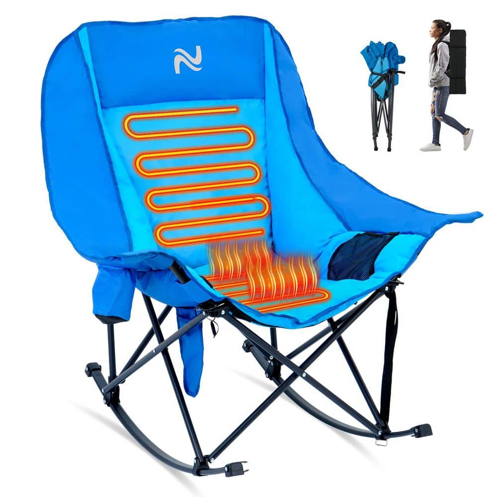 Piston Rocking Camp Chair ABORON Oversized Heated Rocking Camping Chair with Luxury Padded ...