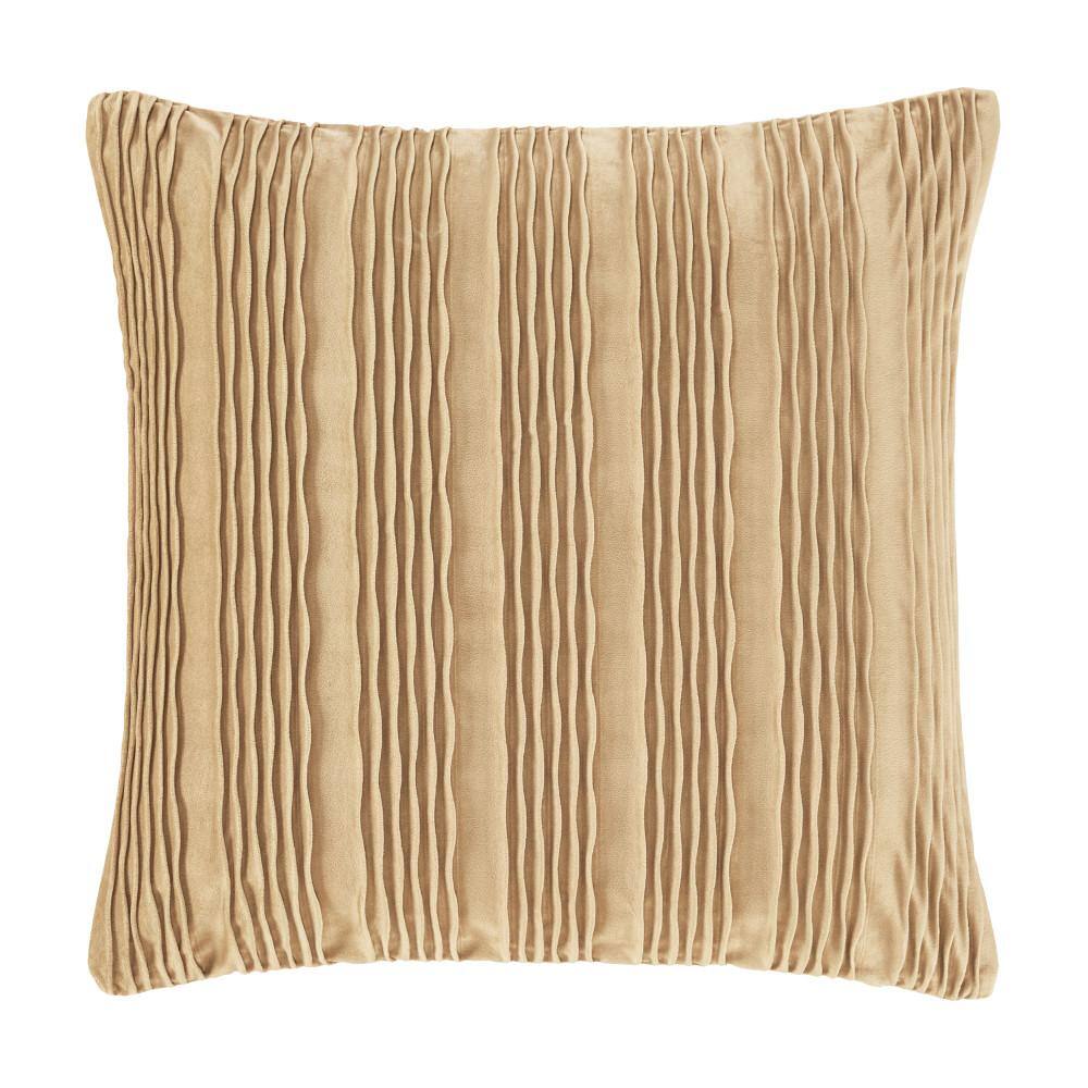 Toulhouse Wave Gold Velvet 20" Square Throw Pillow Cover