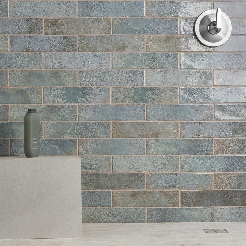Mandalay Green Polished Ceramic Subway Wall Tile
