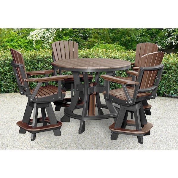 American Furniture Classics Adirondack Series Black 5 Piece Poly
