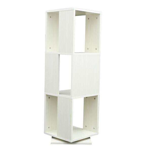 White Wood 3 Shelf Standard Bookcase, Ikea Expedit Bookcase 4×4 Dimensions