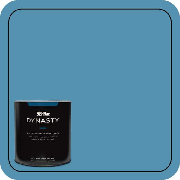 BEHR DYNASTY 1 qt. #M490-5 Jet Ski One-Coat Hide Satin Enamel Interior Stain-Blocking Paint & Primer