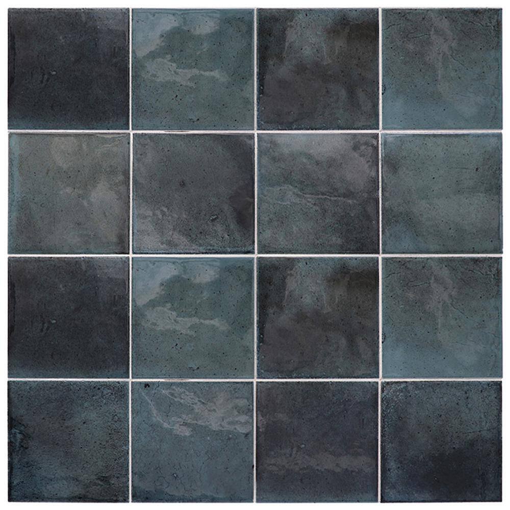 Spruce Blue Glossy Ceramic Square Tile 3.94'' x 3.94''