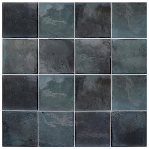 Antiek Blue 3.94 in. x 3.94 in. Glossy Ceramic Square Wall and Floor Tile (5.39 sq. ft./case) (50-pack)