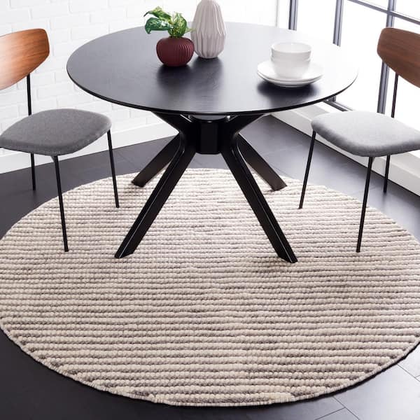 Natura 6 ft. x 6 ft. Ivory/Dark Brown Basket Marle Round Area Rug