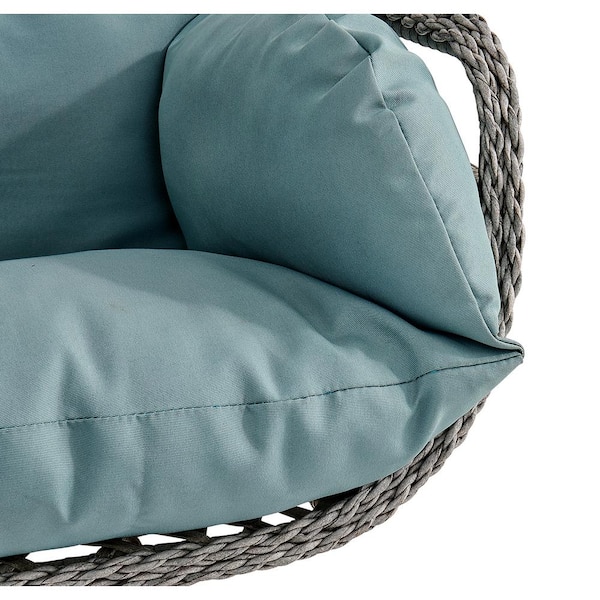 Barton Papasan Chair Round Chair with Soft Cushion Indoor Outdoor Use (Grey)