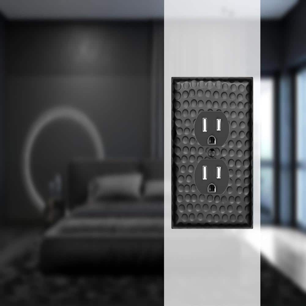 Hand Hammered 1-Gang Matte Black Duplex / Outlet Metal Wall Plate (3-Pack) price history on PriceWatchPro
