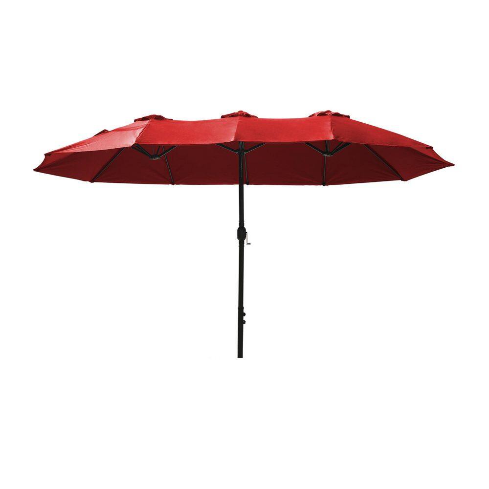 13 ft. Market Umbrella Outdoor Double Sided Patio Umbrella with Crank and Base in Red price history on PriceWatchPro