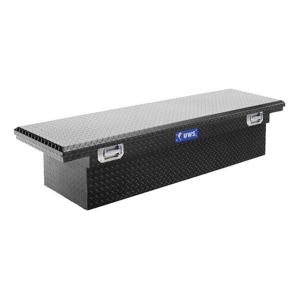 UWS 69 in. Gloss Black Aluminum Crossover Truck Tool Box with Pull Handles (Heavy Packaging)