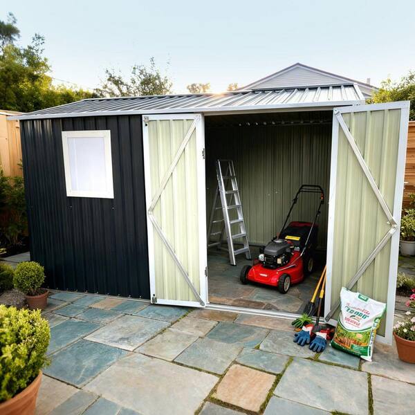 9 ft. W x 6 ft. D Metal Shed with Double Door and Window (54 sq
