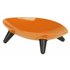 Melamine Couture Sculpture Single Dog Bowl in Orange