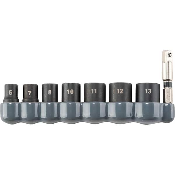 Makita ImpactXPS 1/4 in. Drive 6-Point Metric Impact Socket Set with Standard Socket Adapter (8-Piece)