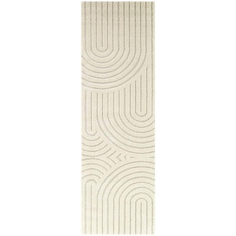 Caserio Cream 2 ft. x 10 ft. Abstract Runner Rug