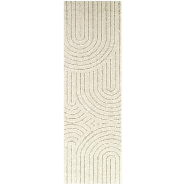 BALTA Caserio Cream 2 ft. x 10 ft. Abstract Runner Rug