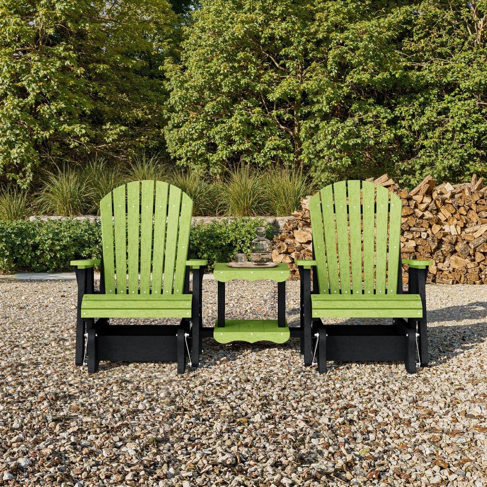 Heritage 2-Person Lime Green and Black HDPE Plastic Outdoor Double Rock-A-Tee Glider Set price history on PriceWatchPro
