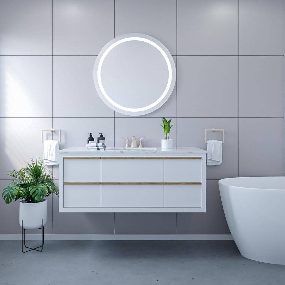 Padova 32" Round Frameless LED Bathroom Vanity Mirror
