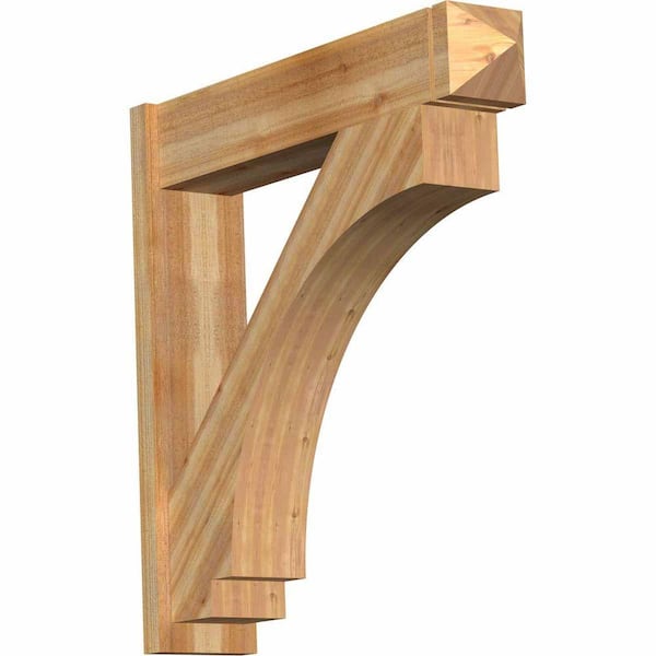 Ekena Millwork 8 in. x 38 in. x 38 in. Western Red Cedar Imperial Arts and Crafts Rough Sawn Outlooker