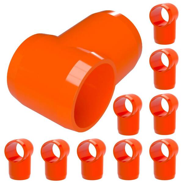 Formufit 1/2 in. Furniture Grade PVC Slip Sling Tee in Orange (10-Pack)