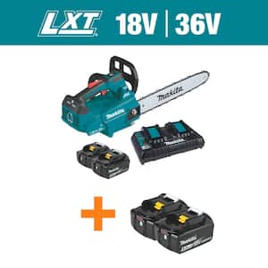 LXT 16 in. 18V X2 (36V) Lithium-Ion Brushless Top Handle Chain Saw Kit 5.0Ah with Bonus 18V LXT Battery Pack 5.0Ah(2-Pk)