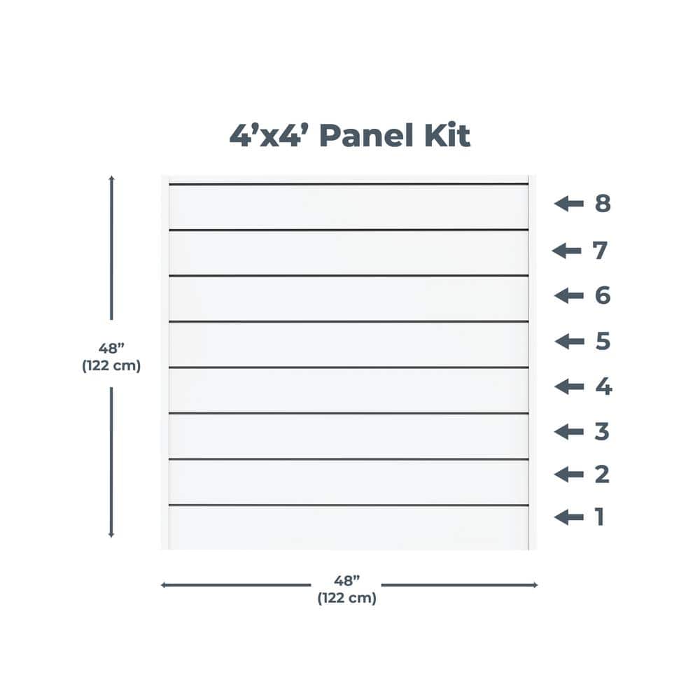 White PVC Slat Wall Panels for Garage and Home Organization