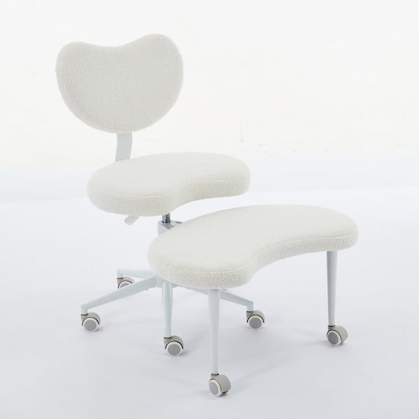 Teddy Fabric Adjustable Height Ergonomic Cross Legged Office Chair