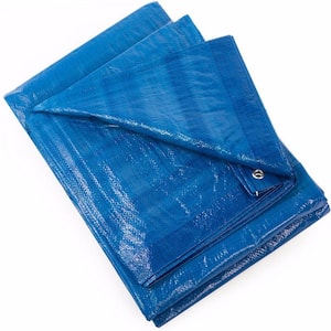 10 ft. x 20 ft. Multi-Purpose All-Weather Proof Poly Tarpaulin Tent Cover Tarp in Blue