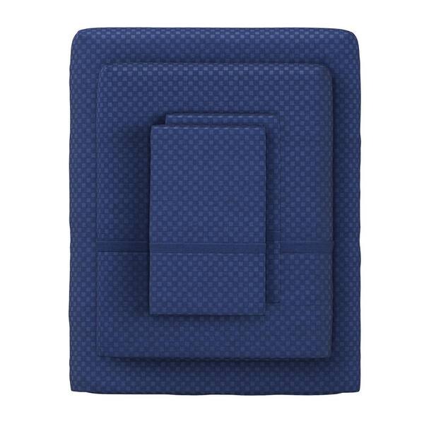 Lavish Home 3-Piece Navy Solid 90 Thread Count Polyester Twin XL Sheet Set