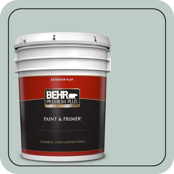 BEHR PREMIUM PLUS 5 gal. Home Decorators Collection #HDC-CL-23 Soothing Spring Flat Exterior Paint & Primer