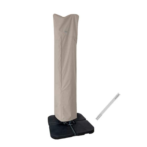Angel Sar Taupe Outdoor Umbrella Cover with Zipper and Rod for 9 ft. to 13 ft. Curved Cantilever and Straight Pole Umbrella