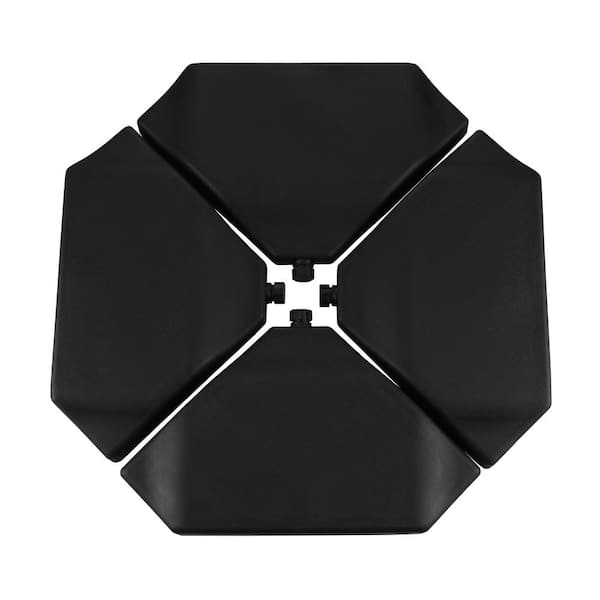 CASAINC 330 lbs. 4-Pieces Patio Umbrella Base Plate Set in Black