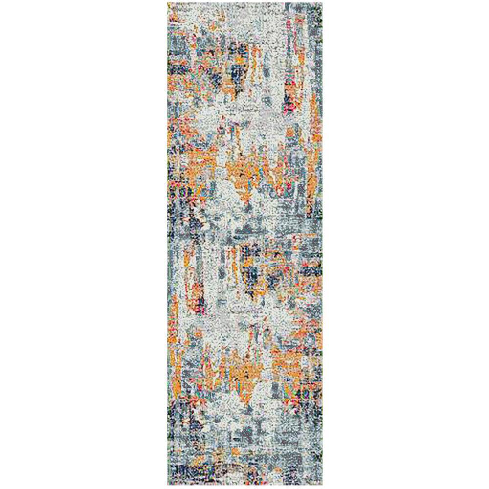 Blue and Orange Synthetic Bohemian Runner Rug 2 ft 7 in x 8 ft