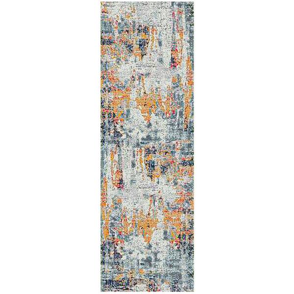 Amer Rugs Montana 3 ft. X 8 ft. Orange/Blue Abstract Area Rug