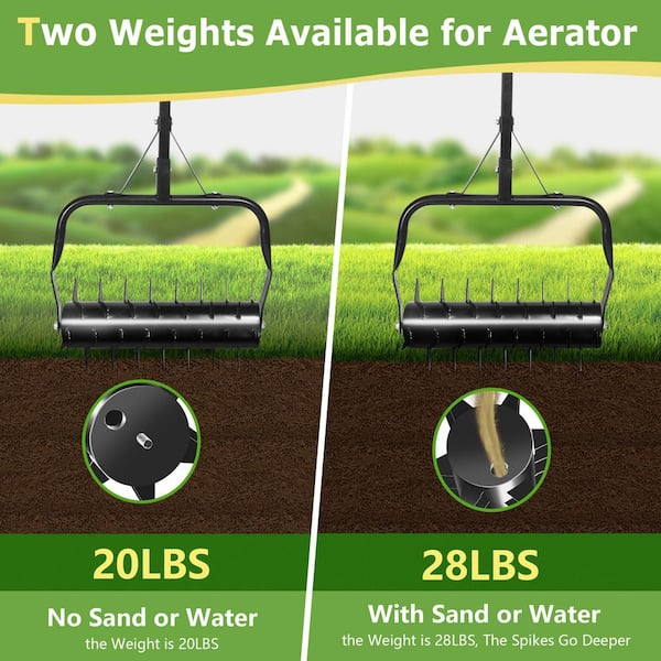 SEEUTEK 18 Rolling Lawn Aerator with Soil Penetrator Spikes