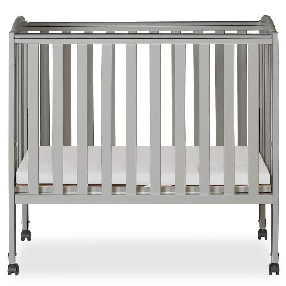 2 in 1 Cool Grey Folding Portable Crib -  Dream On Me, 682-CG